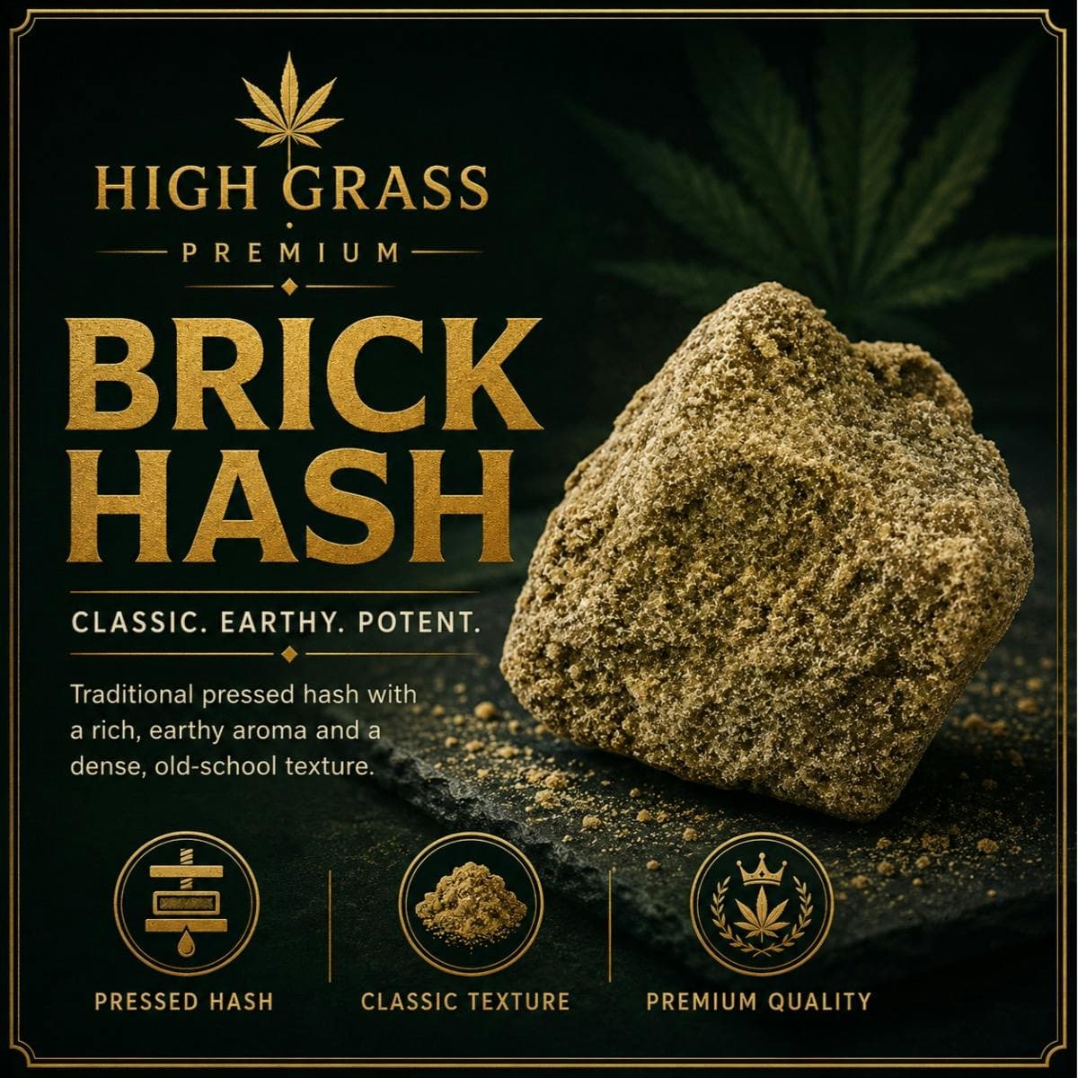 High Grass Farms High Grass Premium | Apple Fritter | 1g Brick Hash