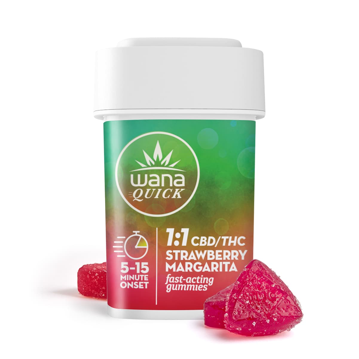 Wana Quick | 100mg | Strawberry Margarita | 1:1 Gummies | 10pk