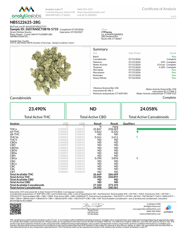 Savvy Savvy Flower 28g Nimbus Snacks S 27497