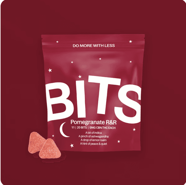 Bits Pomegranate R&R 1:1 THC:CBN Gummies 100mg | 20pk