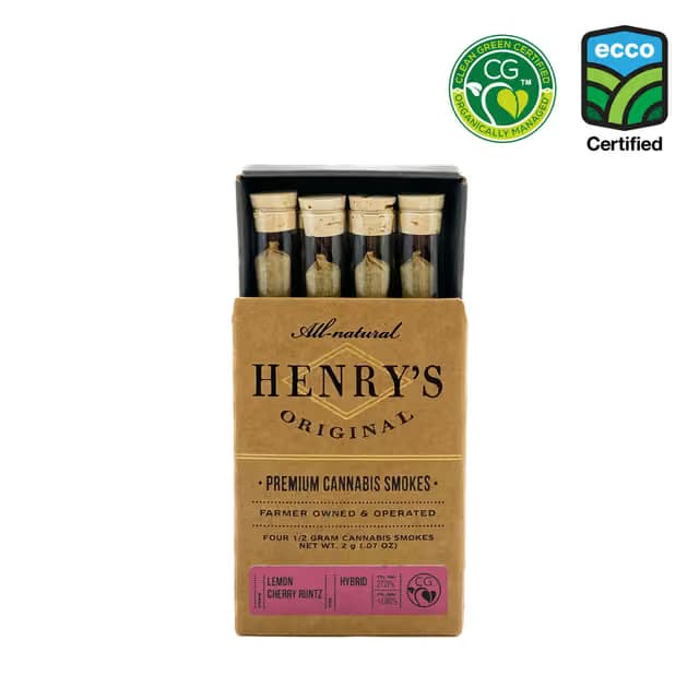 Henry's Original Lemon Cherry Runtz | Hybrid | Pre-Rolls | 4pk