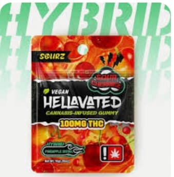 Hellavated Single Gummy 100mg | Sour Cherriez - 4758
