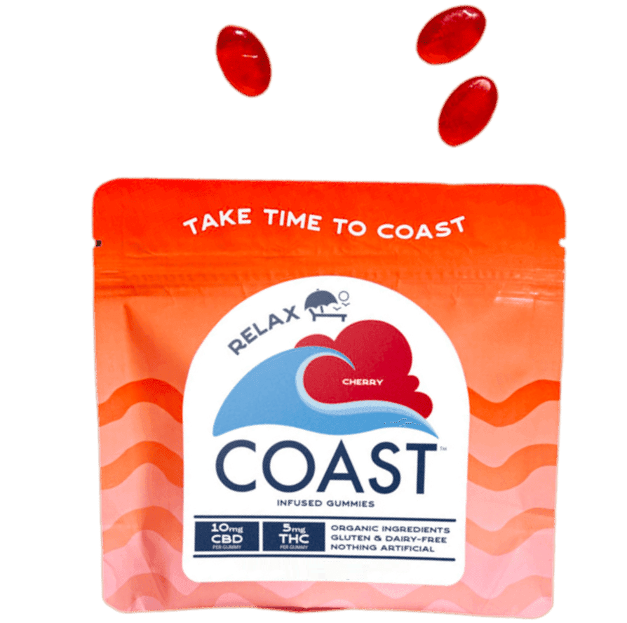 COAST Cannabis Co. Coast l Cherry (Relax) 1:2 (THC:CBD) Gummies 20pk l 100mg