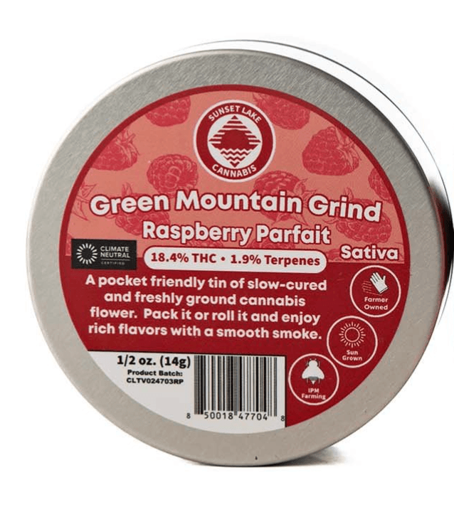 Sunset Lake Cannabis Pre Ground Flower | Raspberry Parfait | Sunset Lake Cannabis