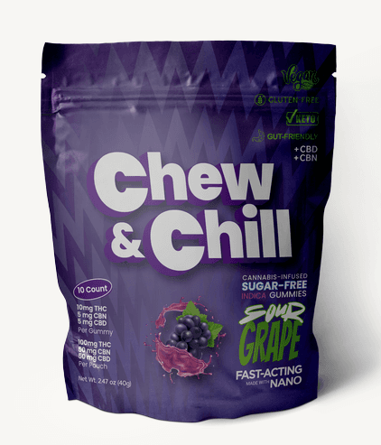 Chew & Chill Chew and Chill | Gummies | Live Resin | Sour Grape | 100 mg