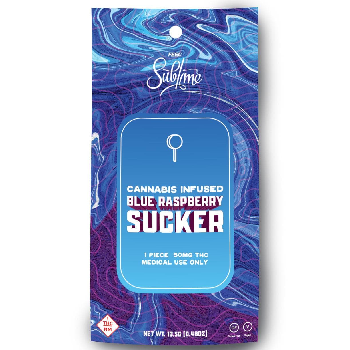 Sublime Brands Sublime Blue Raspberry Sucker 50mg