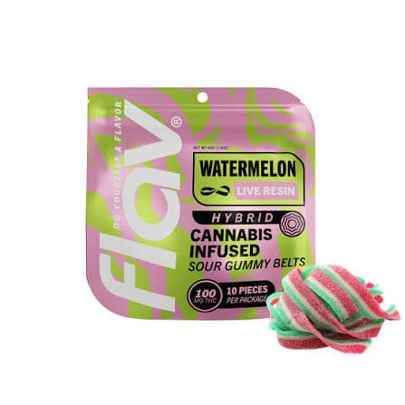 FLAV Watermelon Belts - Live Resin - 100mg - Hybrid