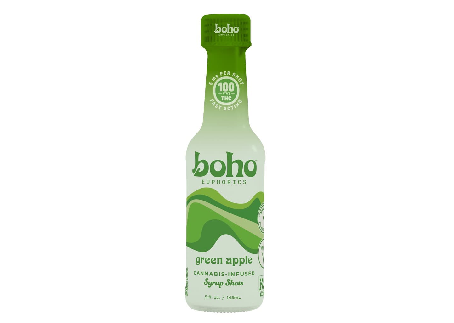 BOHO EUPHORICS Green Apple Syrup Shot 100mg 5oz Tinctures