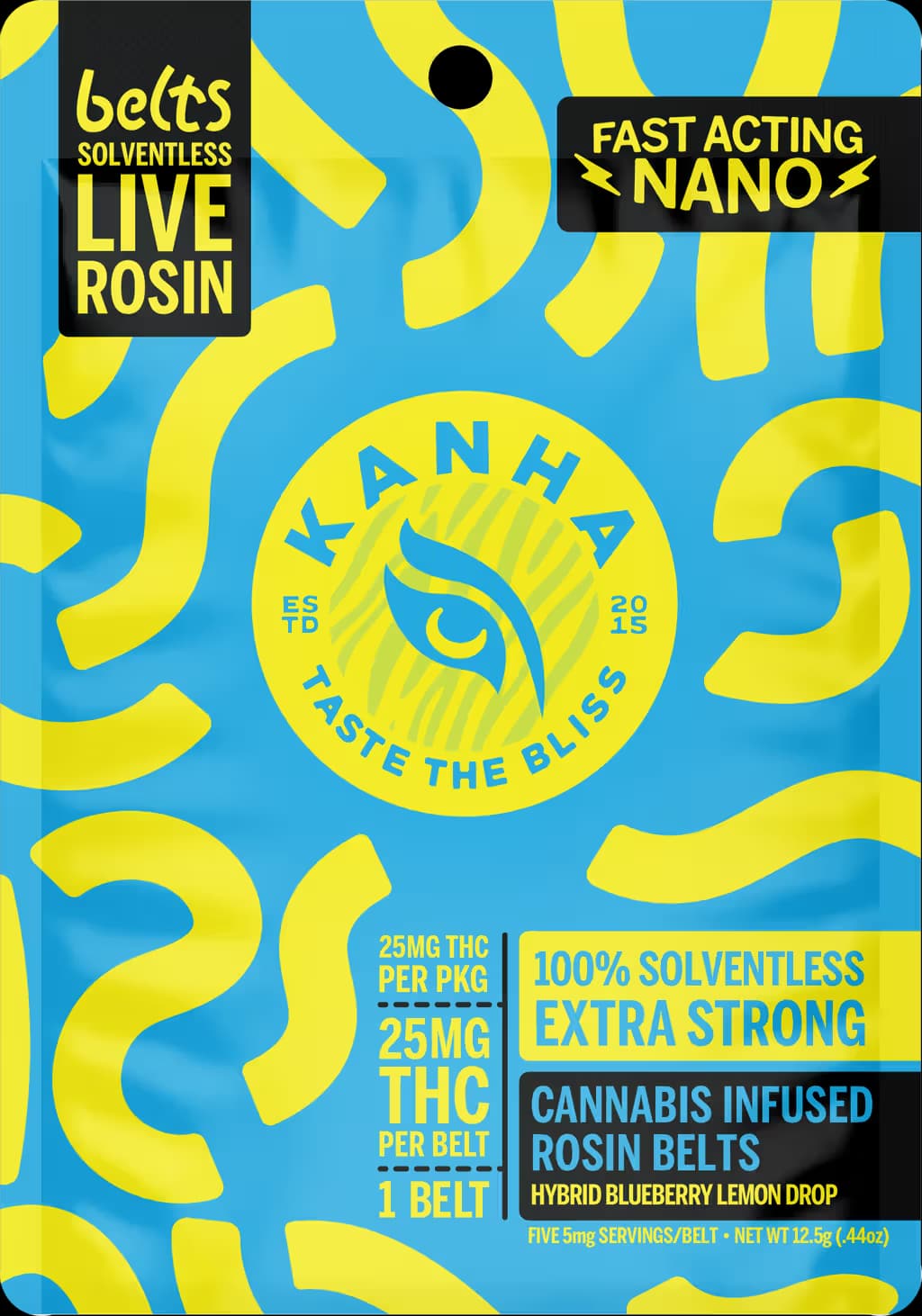 KANHA Blueberry Lemon Drop Live Rosin Belts - Hybrid [4pk] (100mg)
