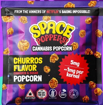 Space Poppers! Popcorn: Churros (25mg CBD/25mg THC)