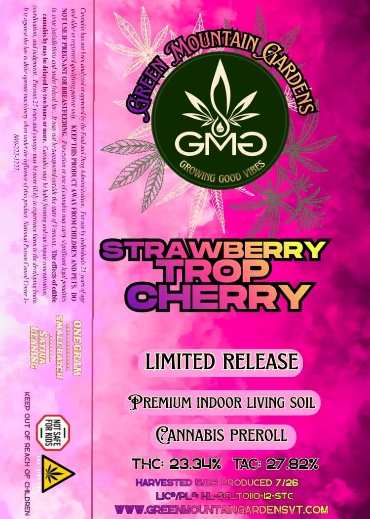 Green Mountain Gardens Strawberry Trop Cherry -Pre-roll