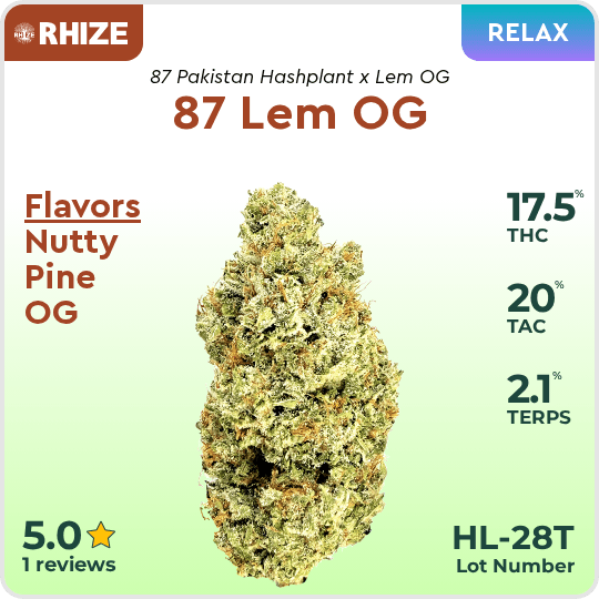 Rhize Cannabis 87 Lem OG 3.5g