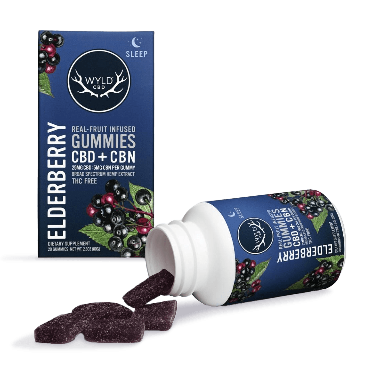 Wyld Wyld | Elderberry CBN/CBD | 250mg 10 Pack Hemp Gummies