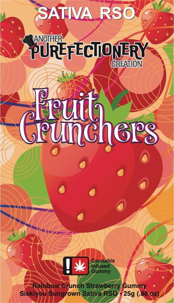 Purefectionery Strawberry "Fruit Crunchers" Gummy Bar | 10pc 100mg (THC) (RSO) | SDK Snacks