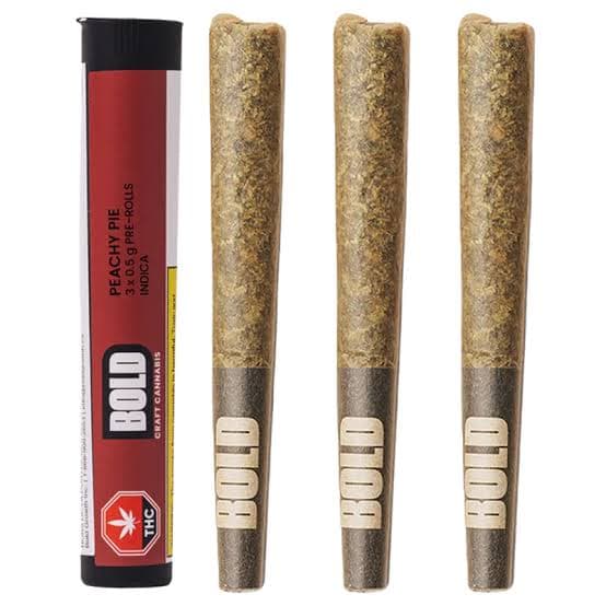Open Fields Wholesale Distribution Peachy Pie (33.3%) - Indica - BOLD - Pre-roll - 3 x