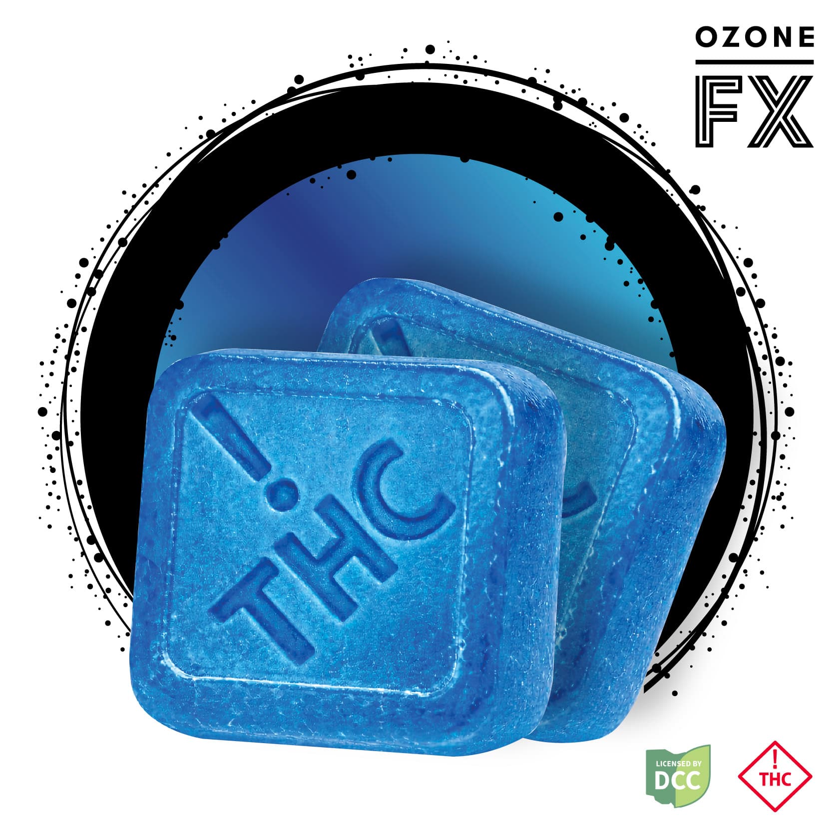 OZONE FX 1:1 THC:CBD Blue Raspberry Soft Chews | 9 Pack