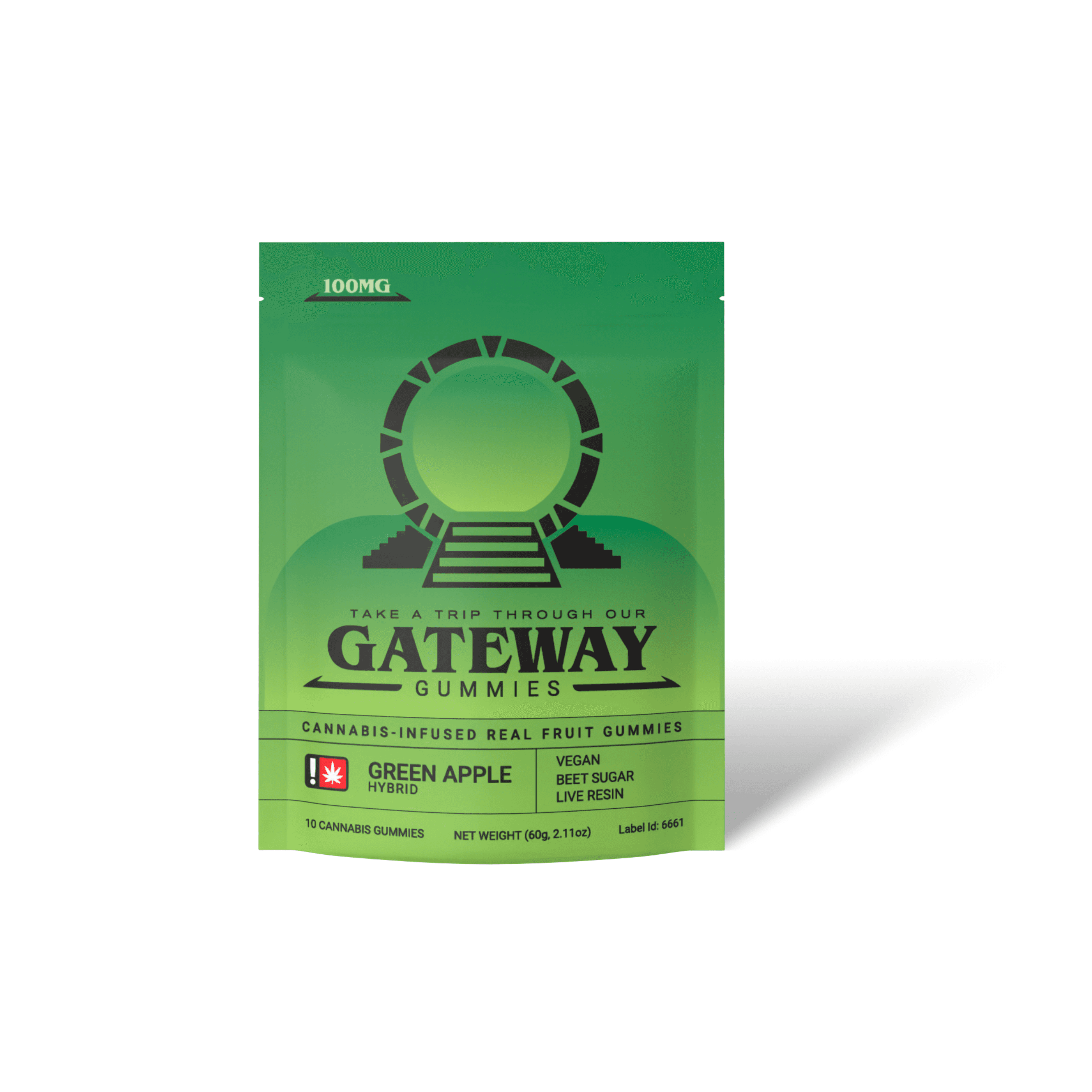 Gateway Gummies - THC:100mg - 10pk - Green Apple