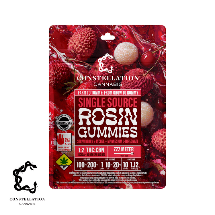Constellation Constellation Gummies Effects 1:2 THC:CBN Strawberry Lychee 300mg