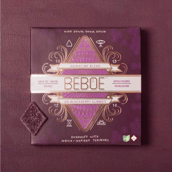 BEBOE Downtime Blackberry 1:1 THC:CBD Gummies (100mg)
