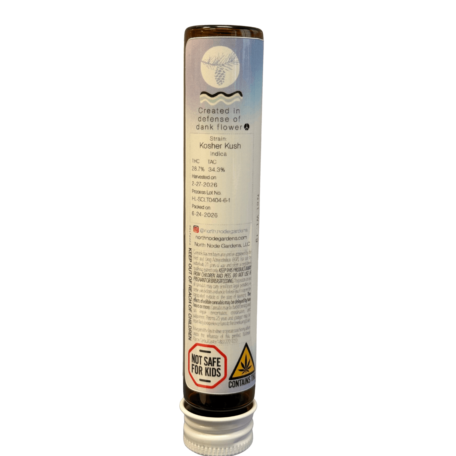 North Node Gardens Kosher Kush I 1g Pre-roll I North Node Gardens