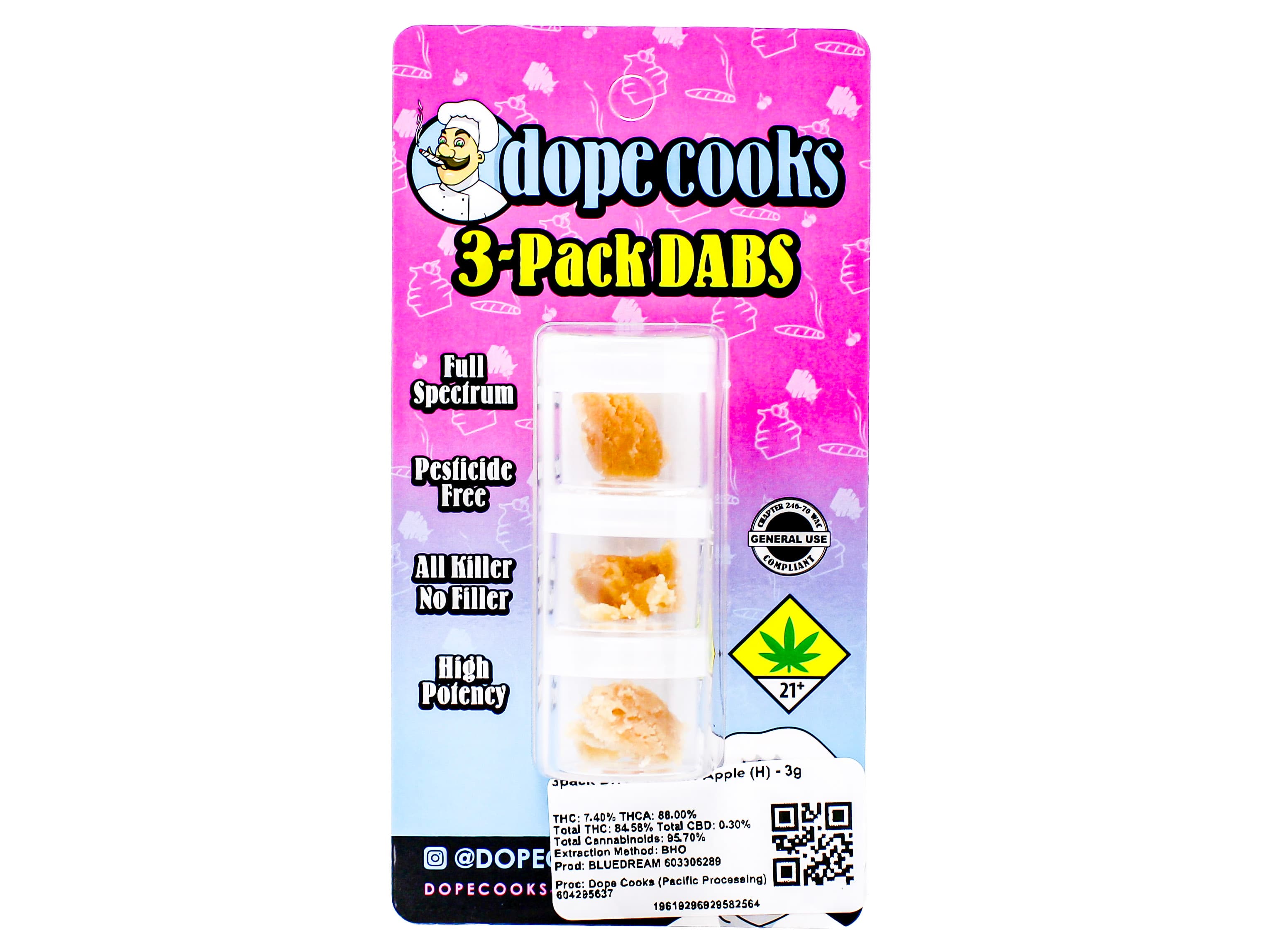Dope Cooks VRGA Atomic Apple 3pk BHO 51635