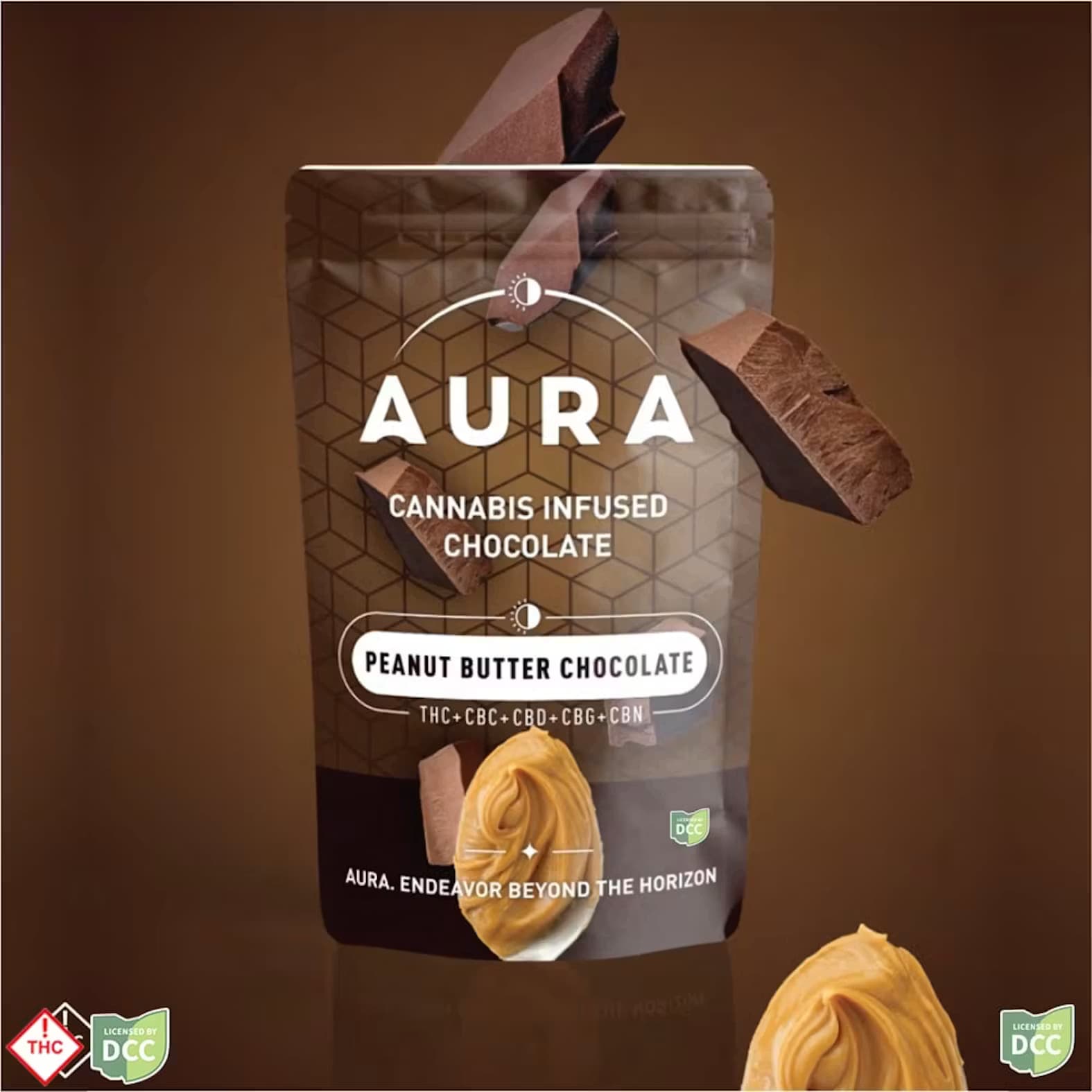 Aura Peanut Butter (Entourage Effect) - Chocolate 9pk 110mg