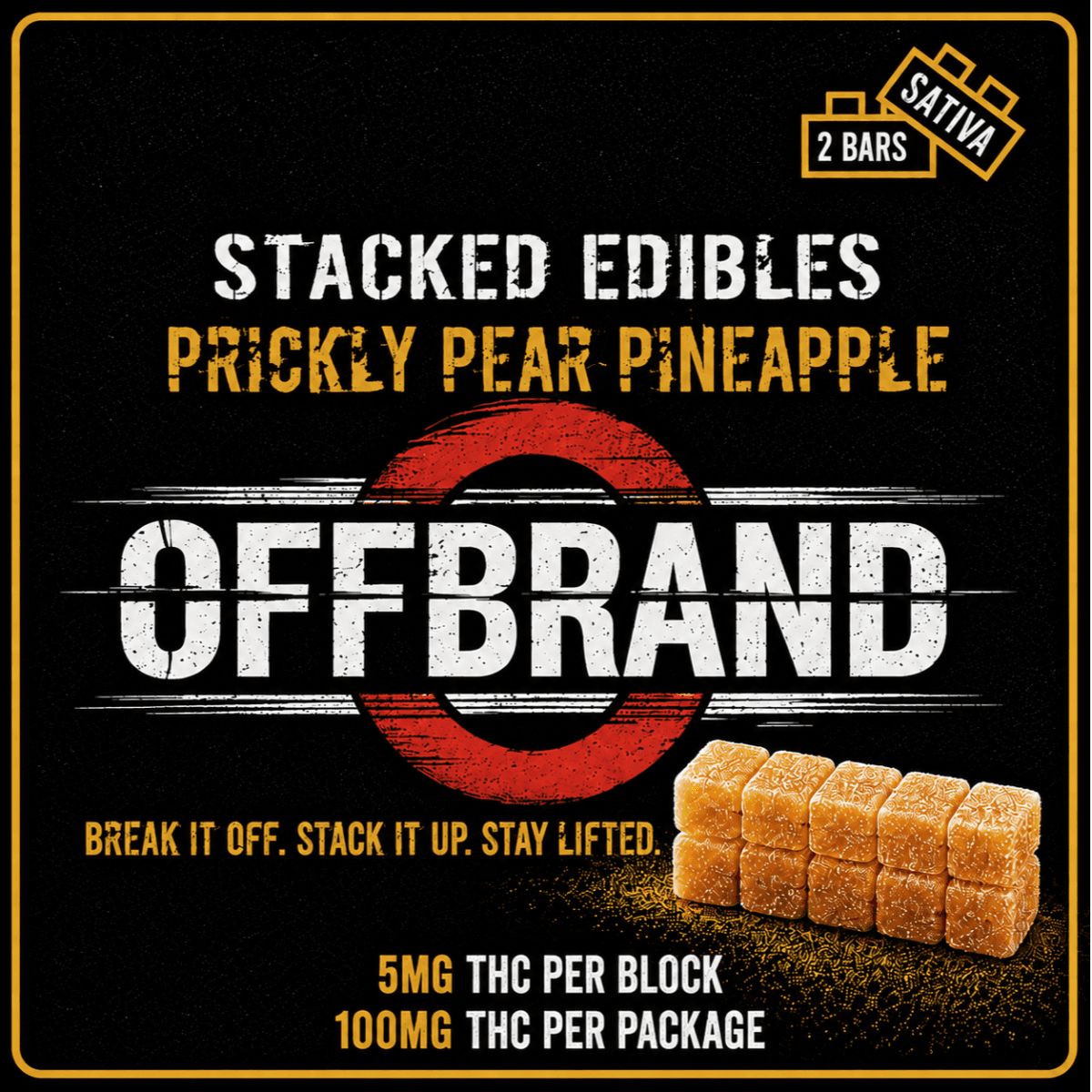 OffBrand GUMMIES | 50MG | 2PK | PRICKLY PEAR PINEAPPLE | SATIVA | OFFBRAND