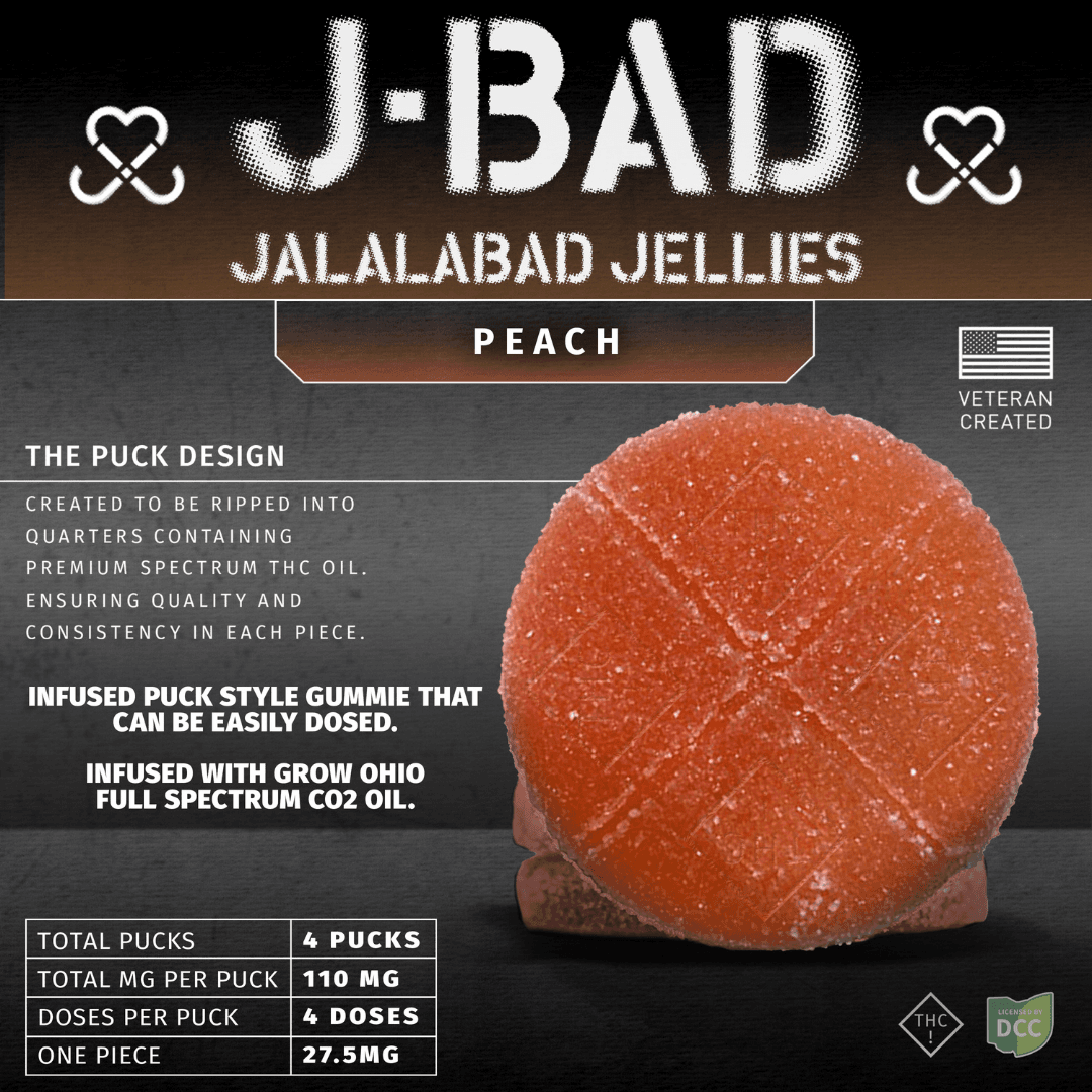 J-BAD Peach Sour | 16pc 440mg Gummies