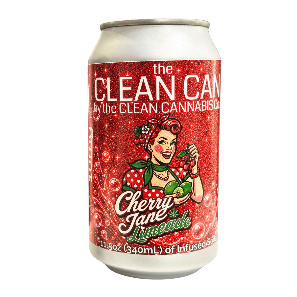 Clean Cannabis 10MG THC Cherry Jane Limeade Soda