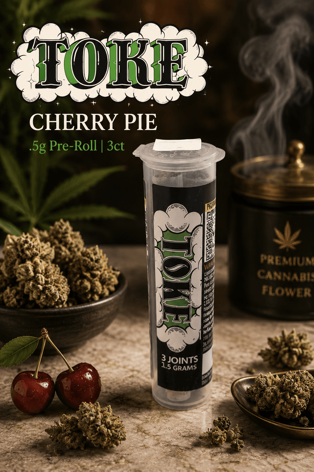 TOKE CHERRY PIE | PRE-ROLL - 1.5G  (3 PACK)