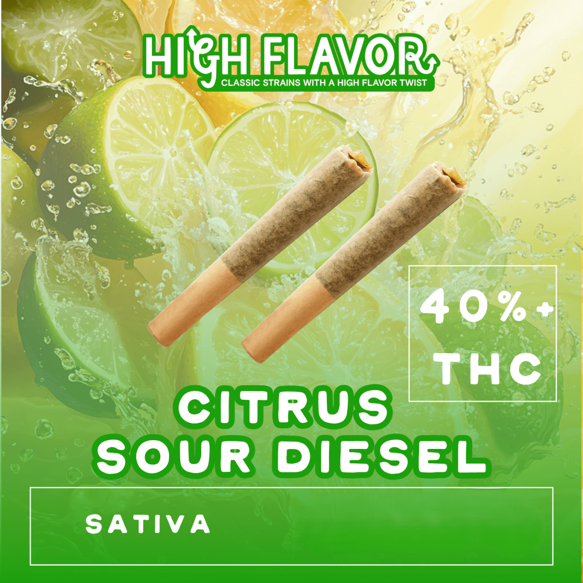 High Flavor Citrus Sour Diesel | Infused Pre-Roll | 2 Pack | 1g