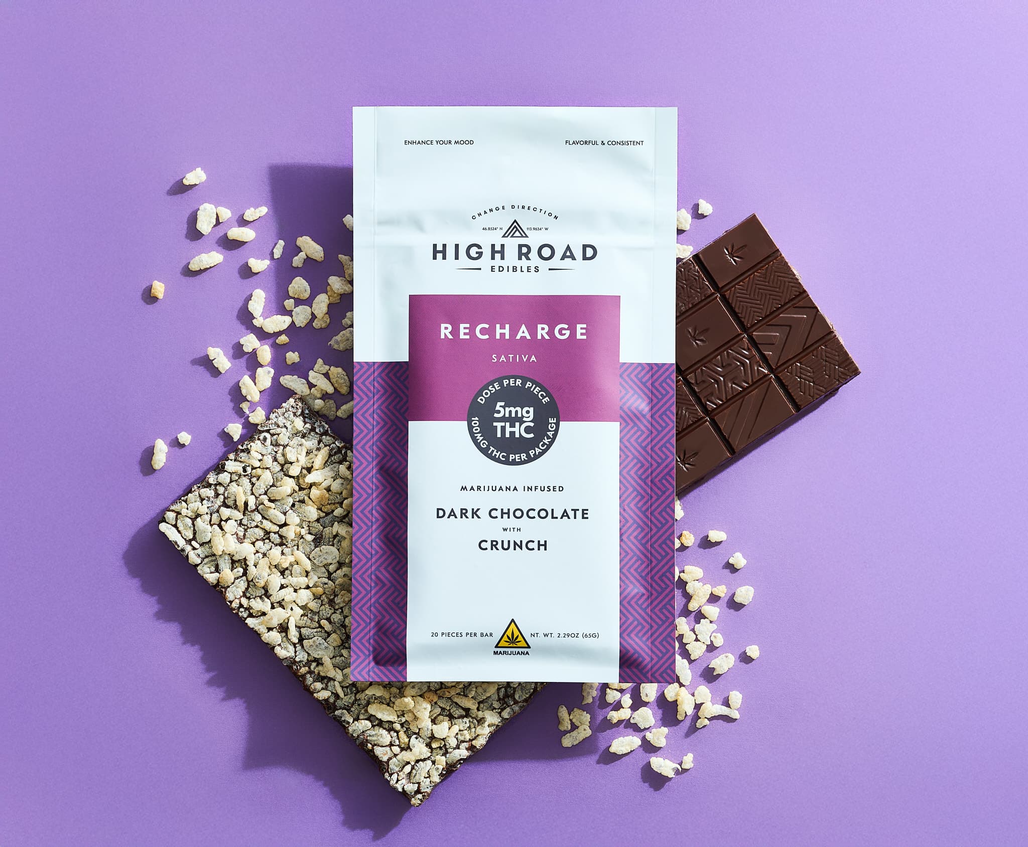 High Road Edible Dark Chocolate- Crunch