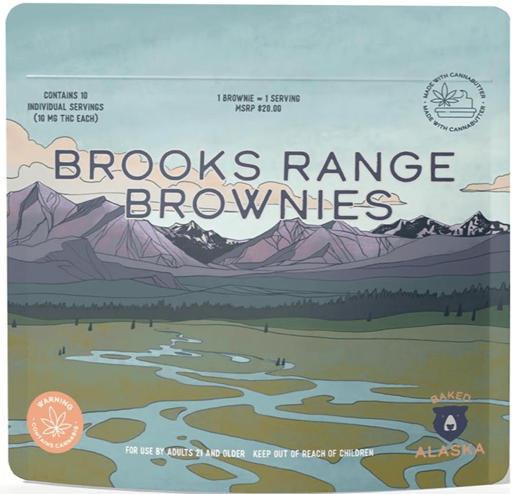 Baked Alaska Brooks Range Brownies (100mg) Indica 10pk By Baked Alaska
