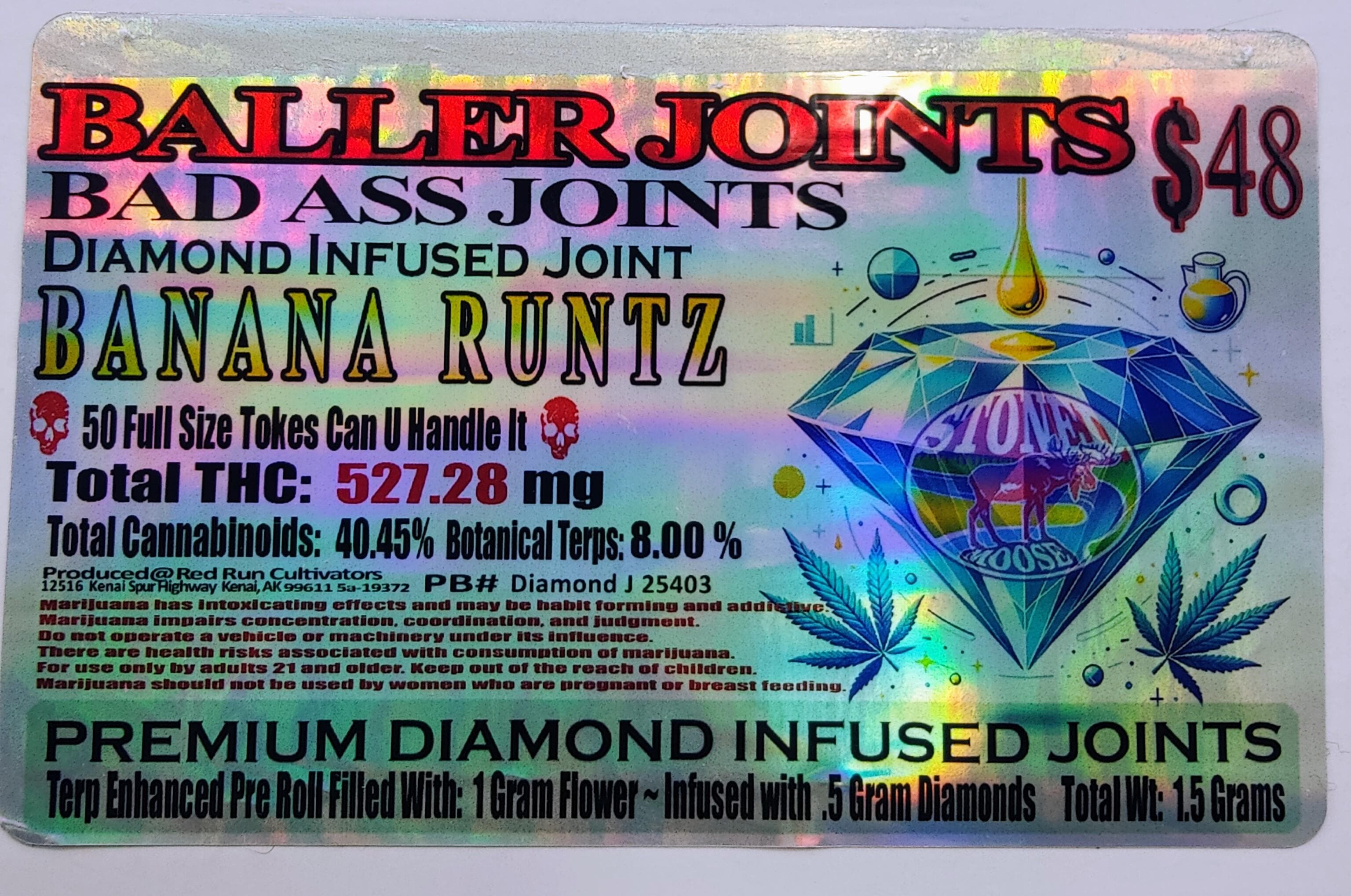 Red Run Cannnabis Company Banana Runtz Diamond Infused