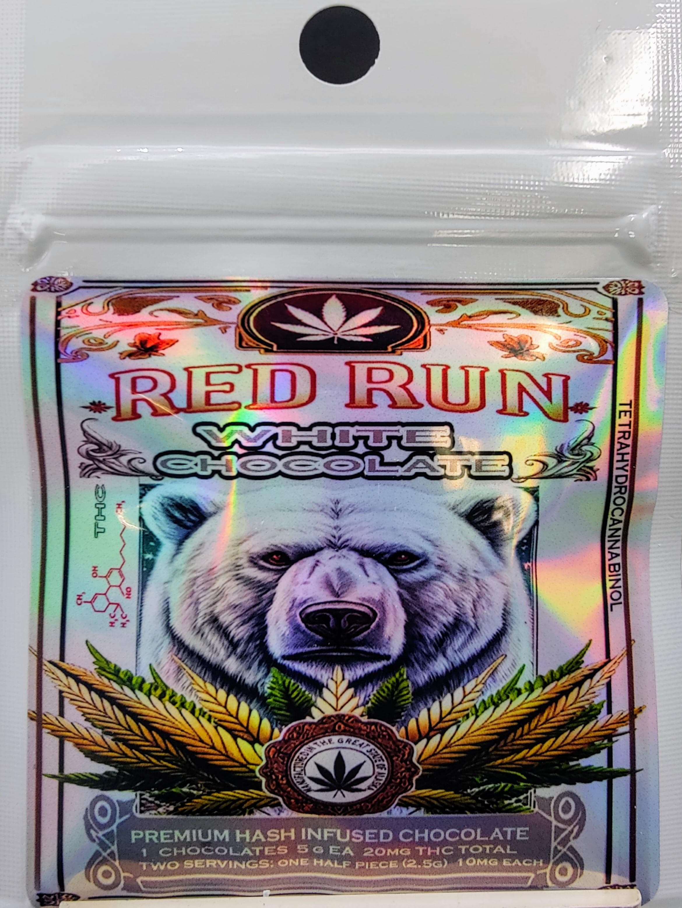 Red Run Cannnabis Company 20mg White Chocolate
