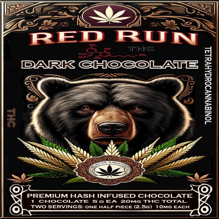 Red Run Cannnabis Company 20mg Dark Chocolate