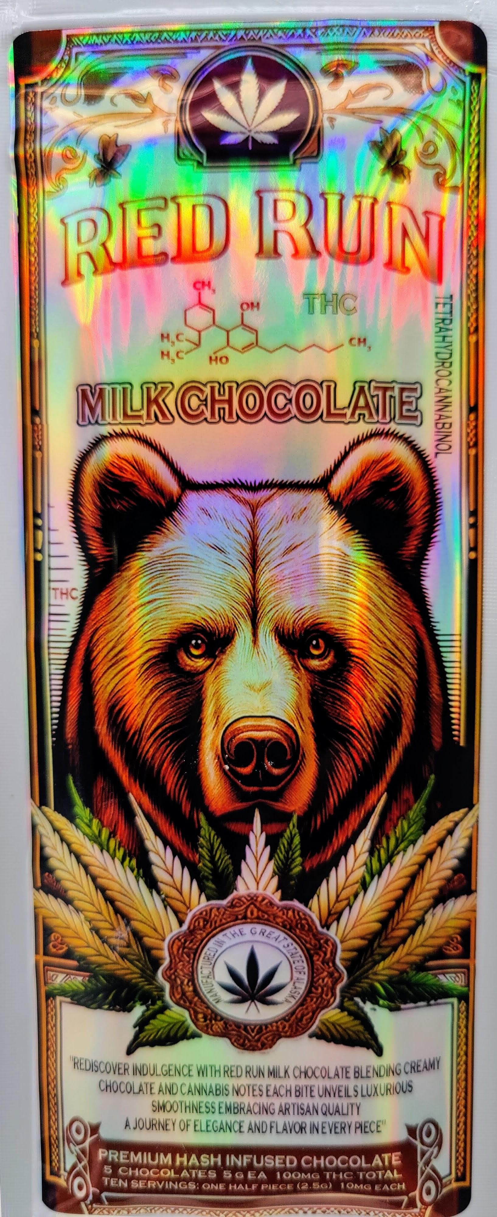 Red Run Cannnabis Company 100mg Milk Chocolate