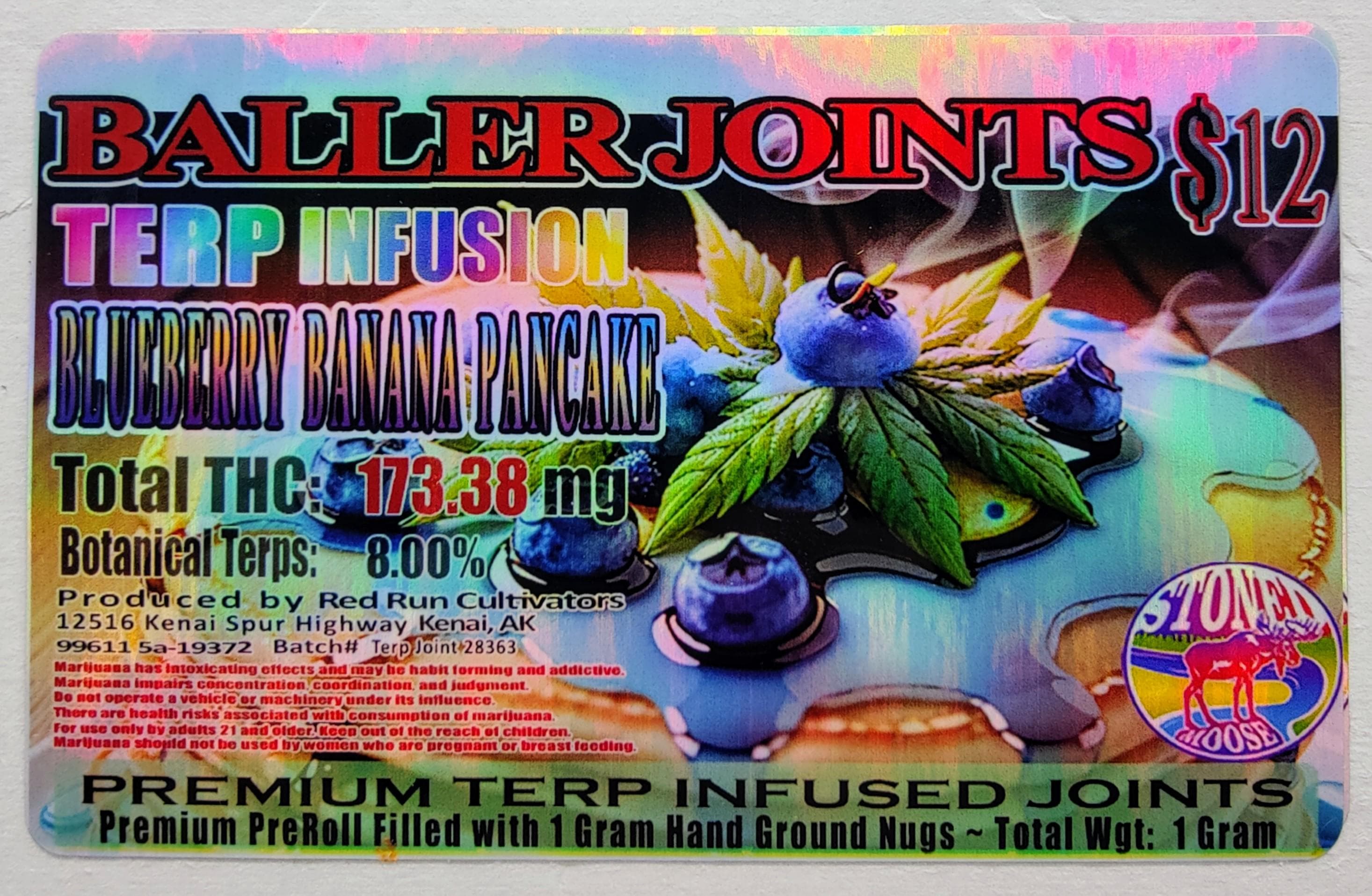 Red Run Cannnabis Company Blueberry Terp Infused Pre Roll
