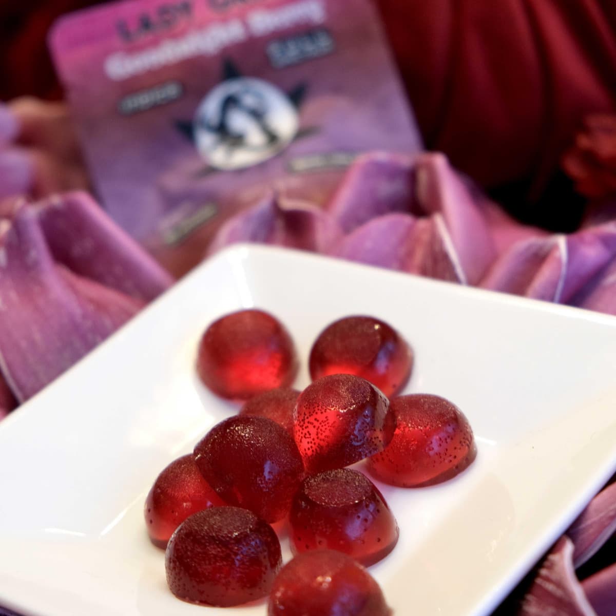 Lady Gray Raspberry Indica Gummies | Fast Acting | 100mg | 10pk