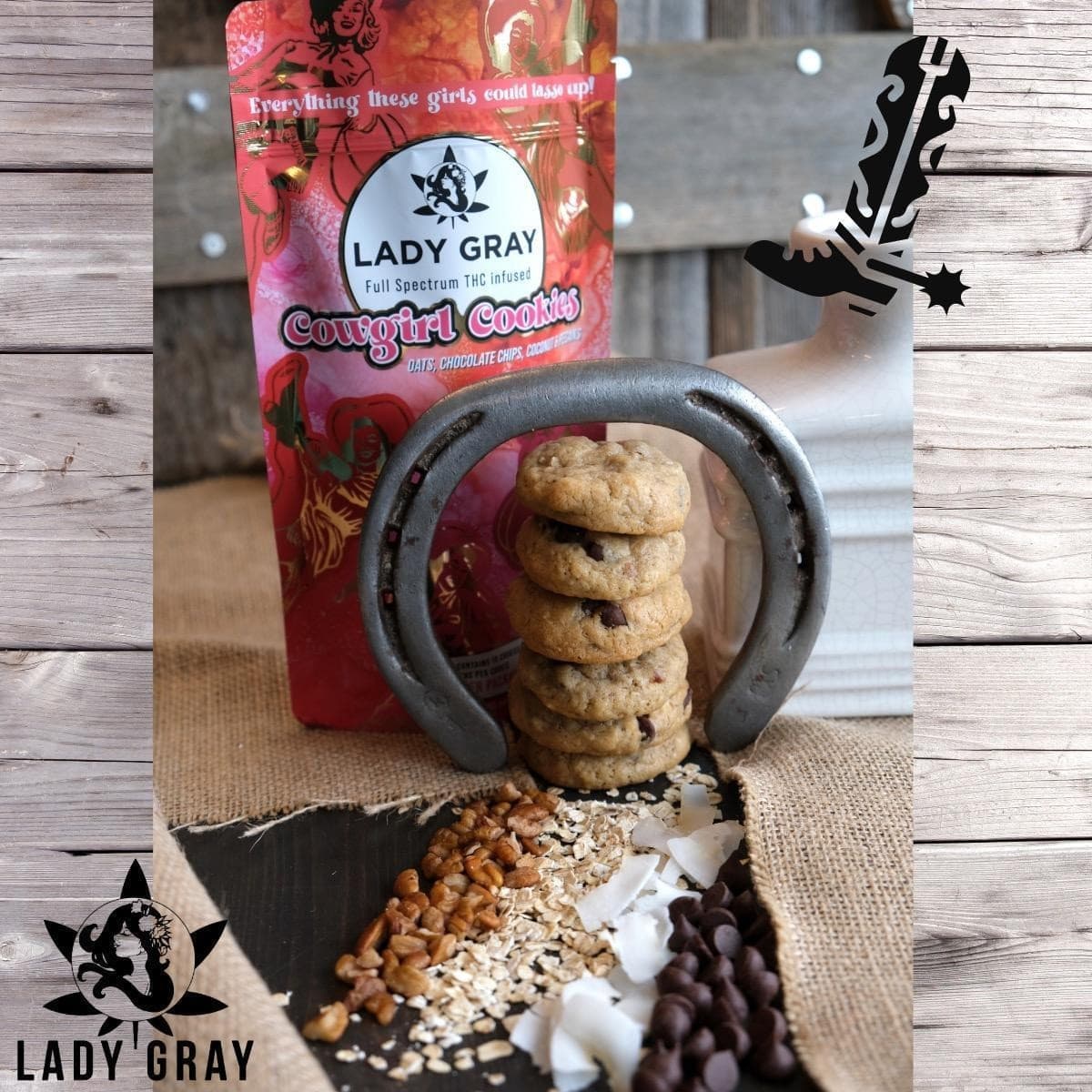 Lady Gray Cowgirl Cookies - 10pk, 100mg
