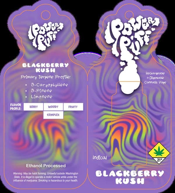 Power Puff Blackberry Kush Disposable Vape - by Power Puff