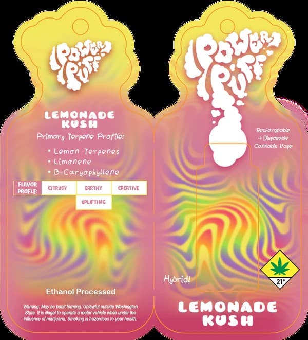 Power Puff Lemonade Kush Disposable Vape - by Power Puff