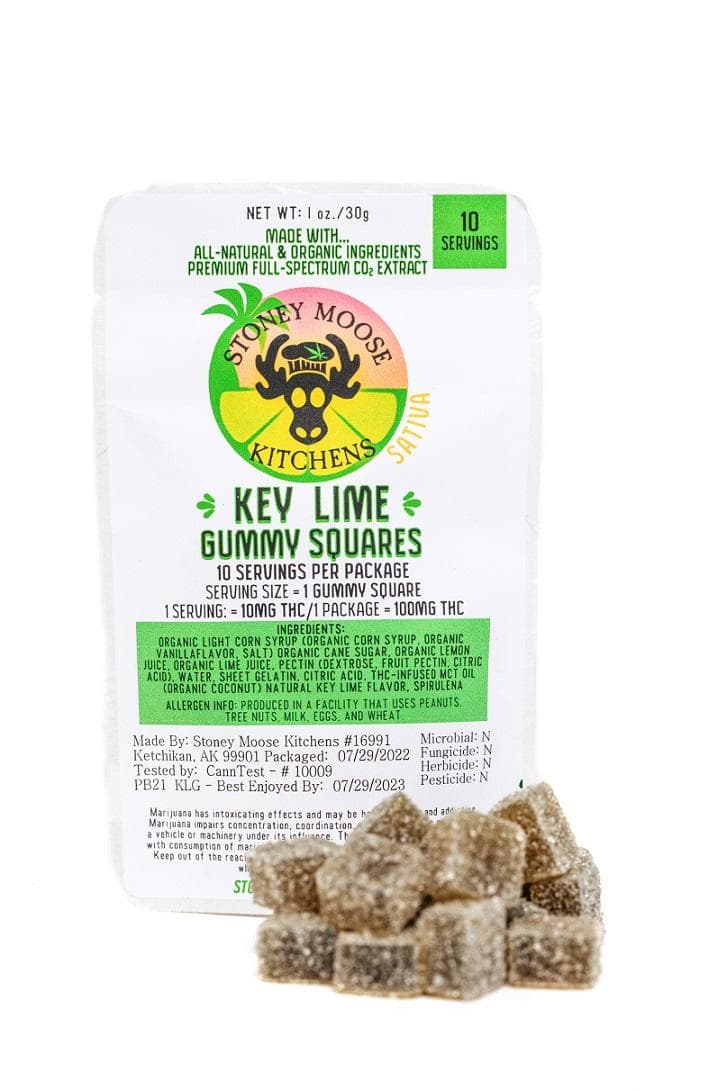 Stoney Moose Kitchens Key Lime Gummy Squares 10PK 100MG
