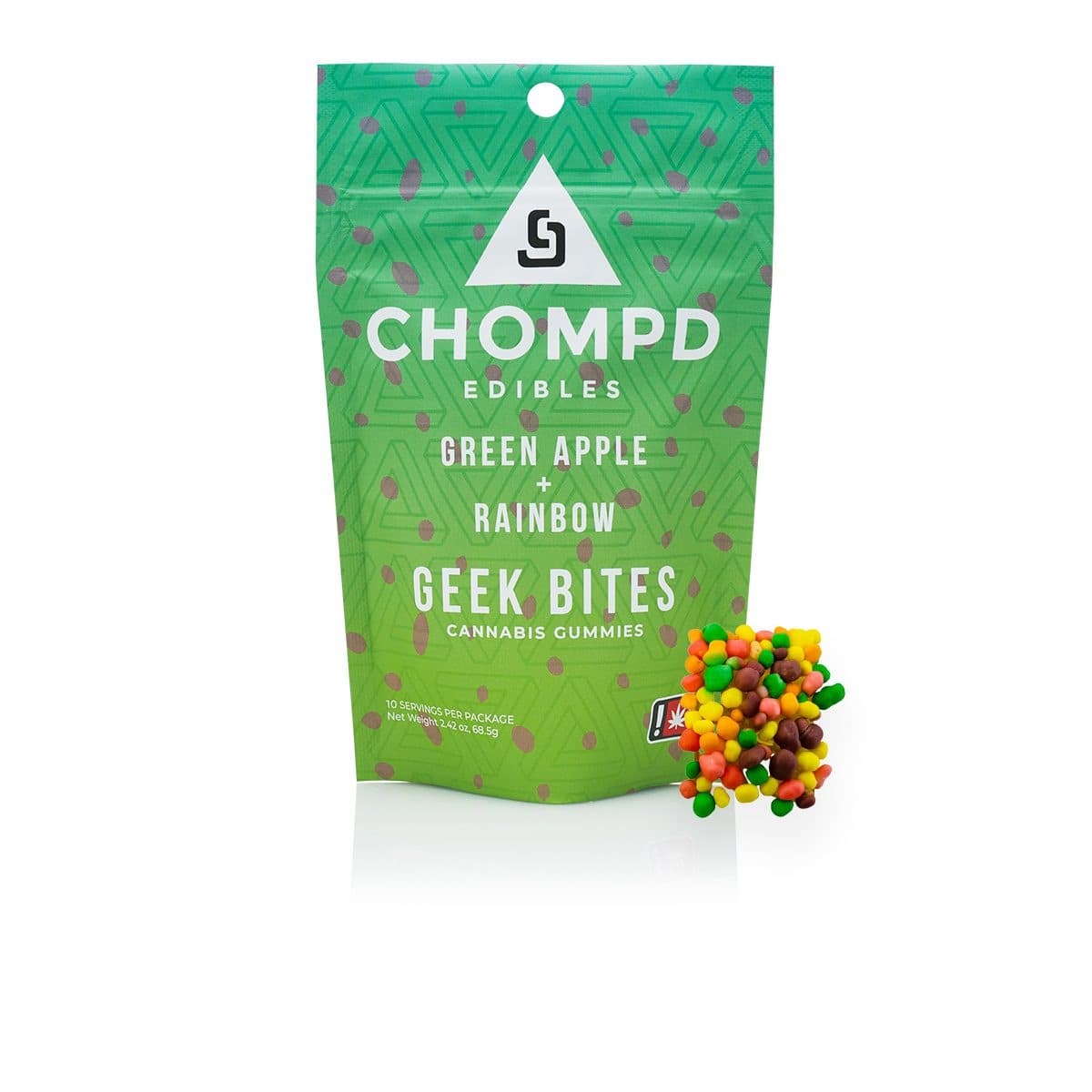 CHOMPD Green Apple Rainbow Geek Bites 10pc | 100mg
