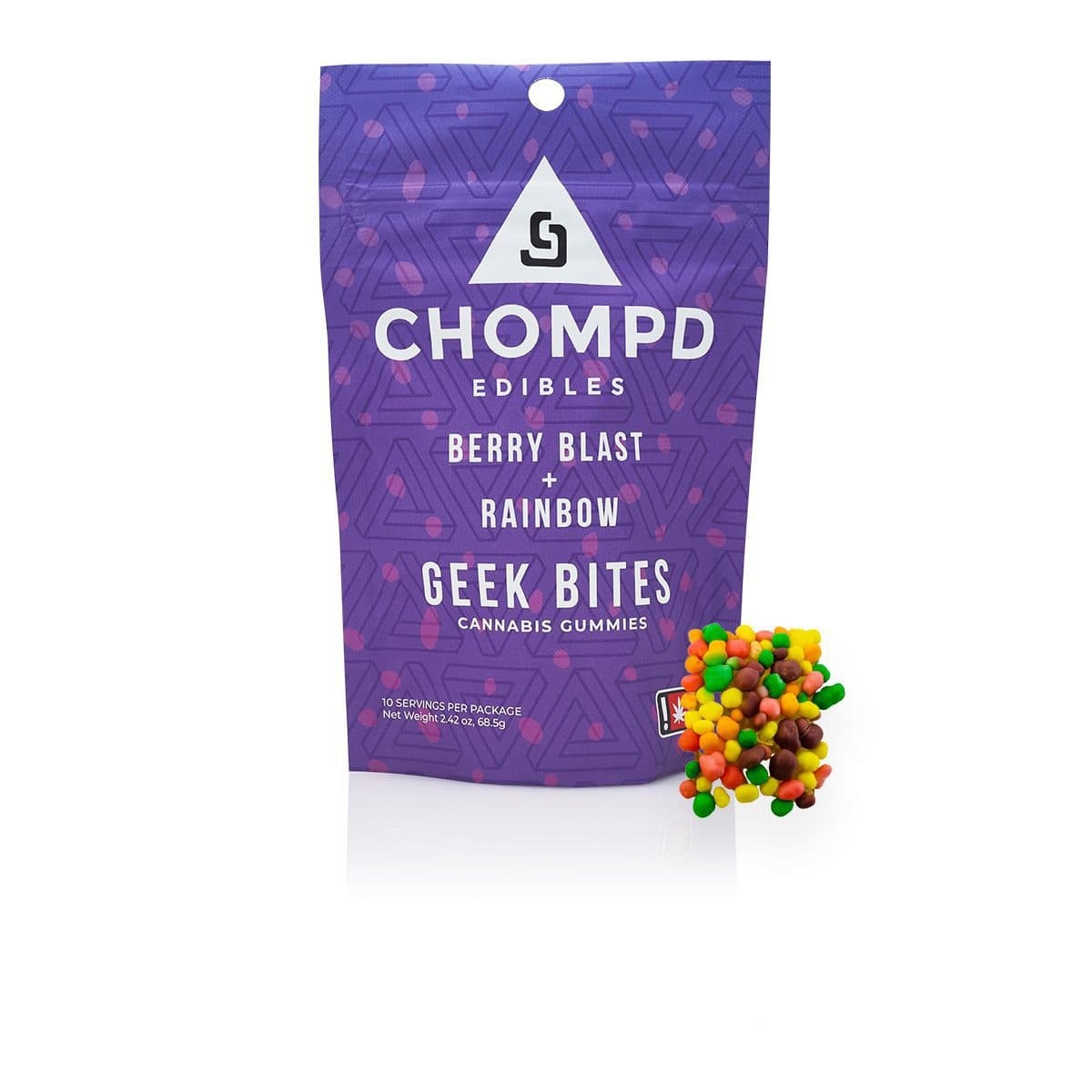 CHOMPD Berry Blast Rainbow Geek Bite 10pc | 100mg