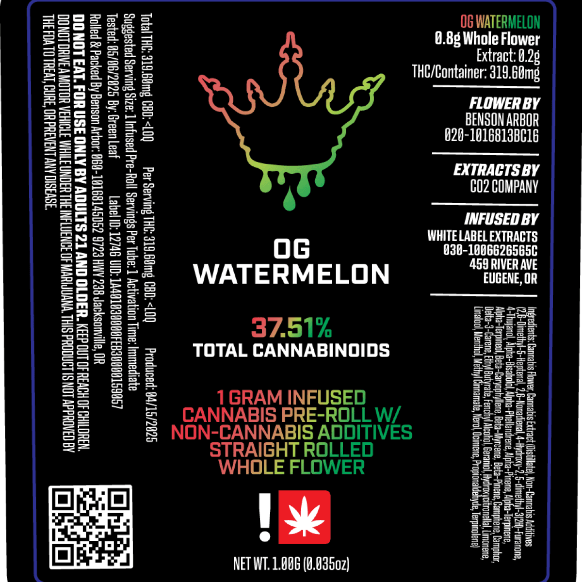 Benson Arbor OG Watermelon Black Crown Flavored IPR (H)