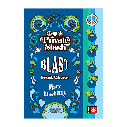 Private Stash Mary Blueberry Fruit Chew Blast | 100mg