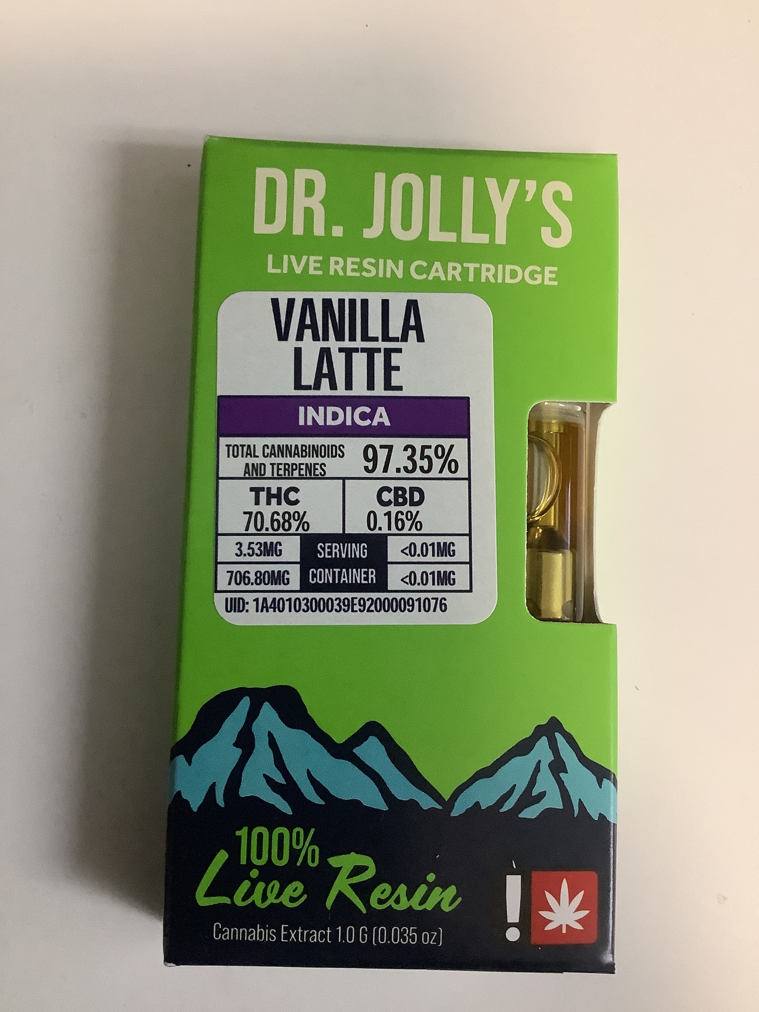 Dr. Jolly's VANILLA LATTE Live Resin Cartridge