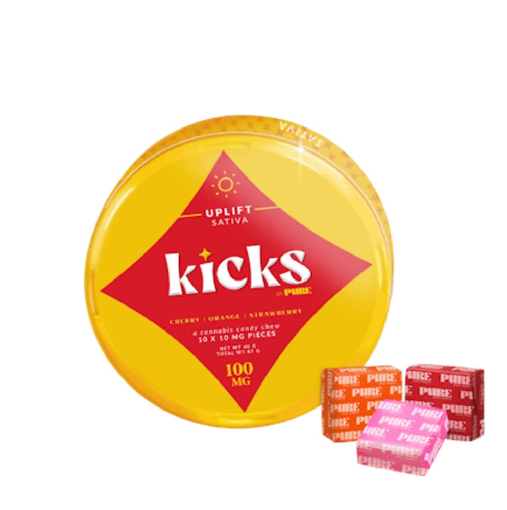 PURE Edibles Kicks Cherry Orange Strawberry Uplift [10pk] (100mg THC)