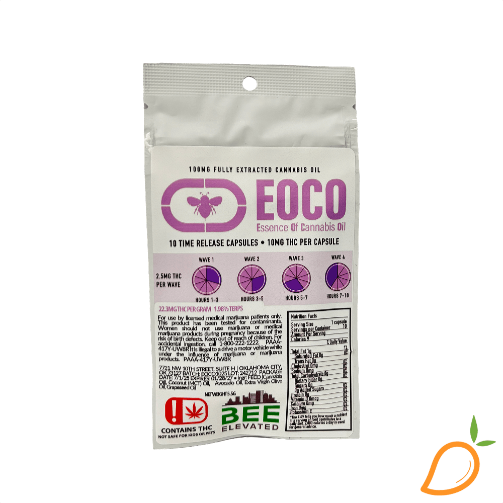 Bee Elevated 100mg 10pk EOCO Capsules Bee Elevated